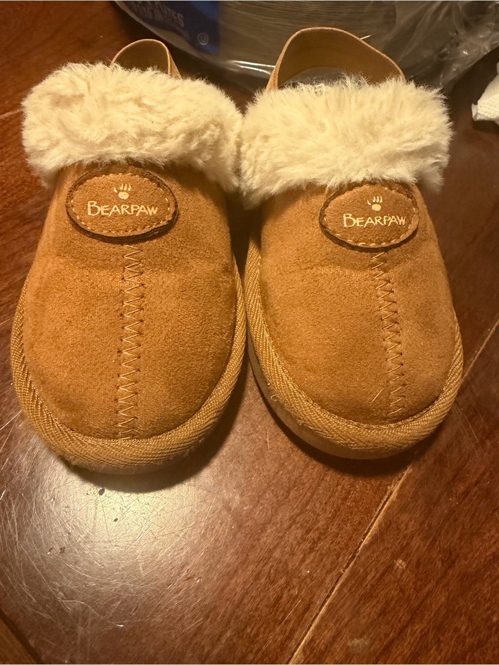 Kids Brown Fuzzy Slippers